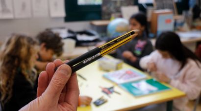 Alumnes de l'escola de Bordils inventen un sistema per aprofitar al màxim els llapis