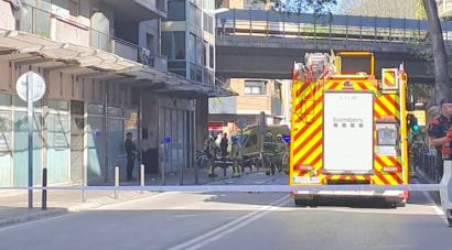 Incendi en l'edifici ocupat de la ronda Ferran Puig de Girona