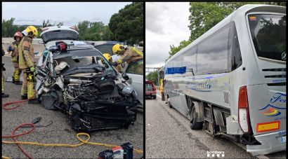 Tres ferits, un d'ells greu, en un accident entre un cotxe i un autocar a l’AP-7 a Maçanet