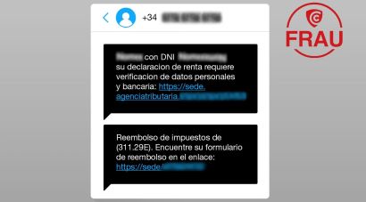 Alerta per una nova onada d’SMS fraudulents que suplanten l’Agència Tributària