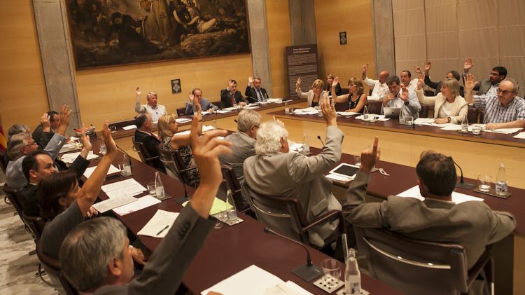 Votació al ple celebrat avui a la Diputació de Girona © Miquel Millan