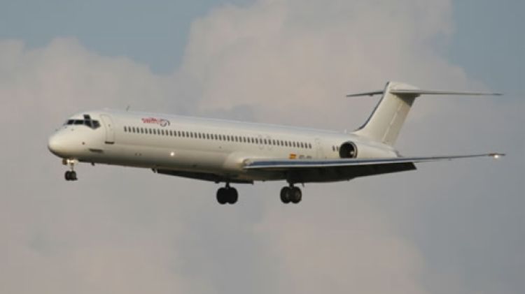 Un avió MD83 de Swiftair, segons una imatge disponible al web de la companyia © ACN