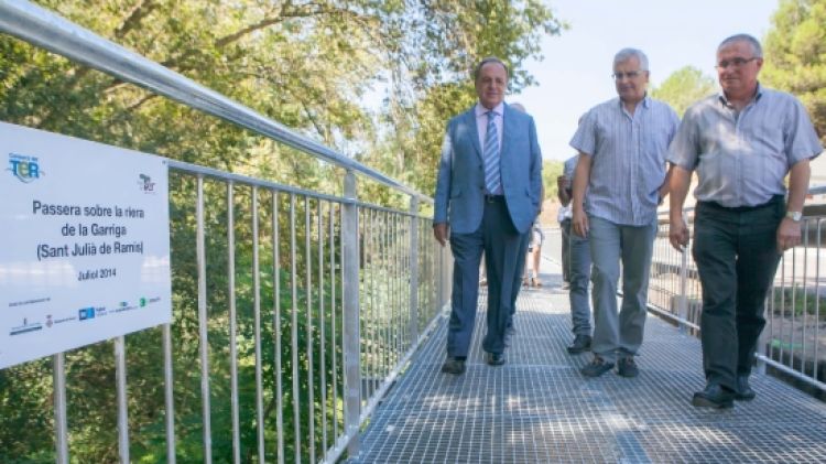 La passera que s'ha instal·lat a la Ruta del Ter al seu pas per Sant Julià de Ramis © ACN