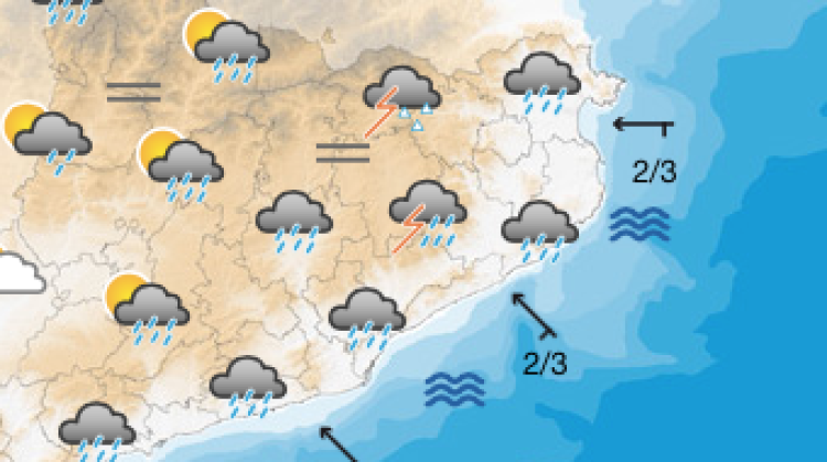 Previsisió per demà dissabte a la tarda © Meteo.cat