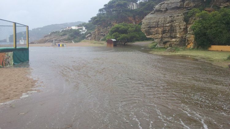 La platja de Pals, inundada ahir a la tarda © Ester Bertran