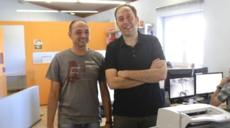 David Andreu i Albert Batchellí a la seu d'Anxanet a Cornellà del Terri © ACN