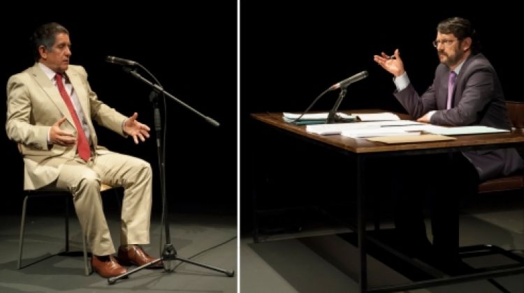 Pedro Casablanc i Manolo Solo interpreten l'extresorer del PP Luís Bárcenas i el jutge Pablo Ruz © ACN