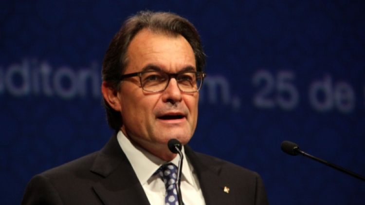 Artur Mas, president de la Generalitat, en un moment de la seva conferència a l'Auditori Fòrum © ACN