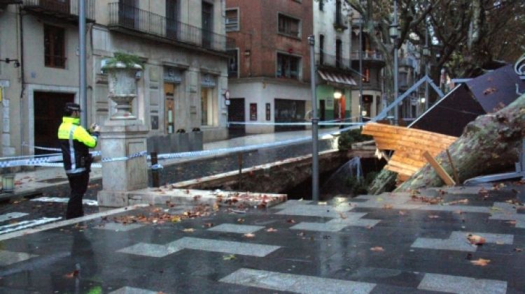 La Rambla esfondrada degut a les plujes del 30 de novembre passat (arxiu) © ACN