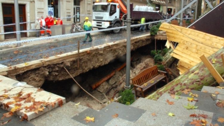 L'esvoranc de la Rambla, aquest matí a Figueres © ACN