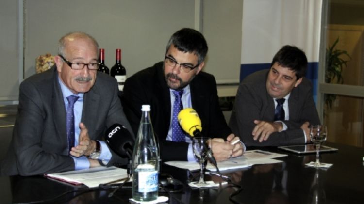 Domènec Espadalé amb Pep Ruiz i Josep Maria Ricart © ACN