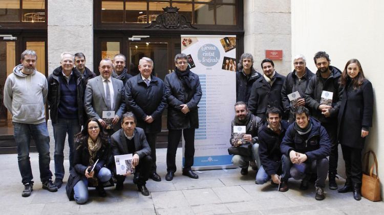 Organitzadors dels diversos festivals a la presentació de la marca © Ajuntament de Girona