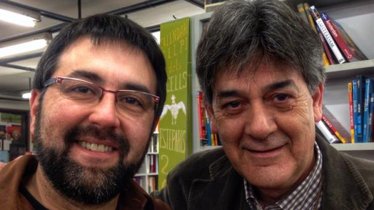 Guillem Terribas  (dreta)i Jordi Gispert, ahir a la Llibreria 22 © Salvador Garcia-Arbós