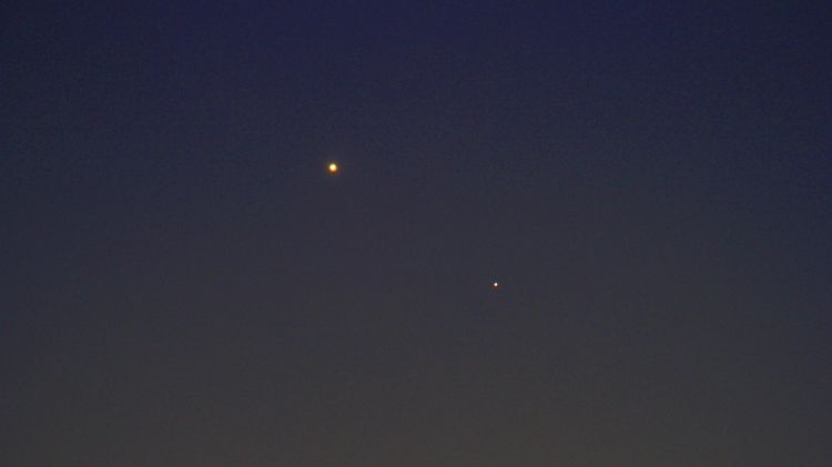 Venus i Mercuri, en conjunció ahir al vespre © Francesc Pruneda