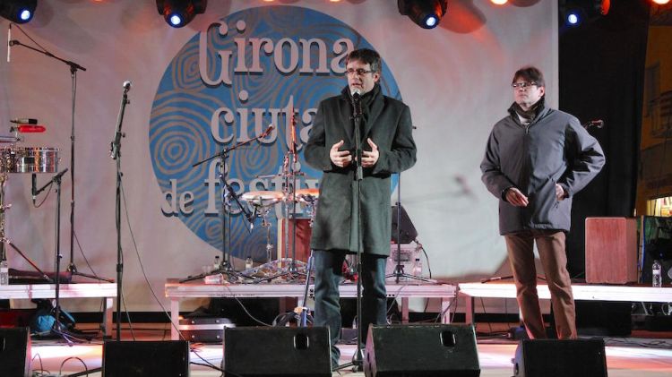 Carles Puigdemont donant el tret de sortida al Girona 10 © Ajuntament de Girona