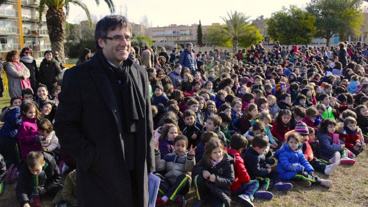 Carles Puigdemont a la festa de cloenda de la campanya "Contes per la Pau" © Ajuntament de Girona