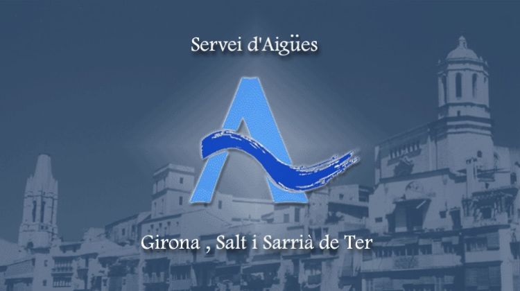 Portada del web d'Aigües de Girona, Salt i Sarrià