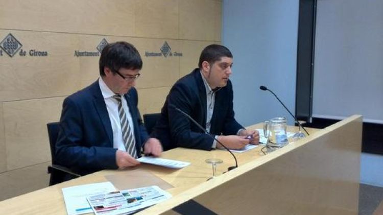 Carles Puigdemont i Joan Camp, aquest matí © Ajuntament de Girona