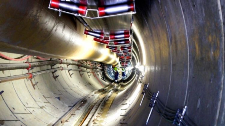 El túnel transfronterer de la MAT fa 8,5 quilòmetres de llargada i creua els Pirineus © Inelfe