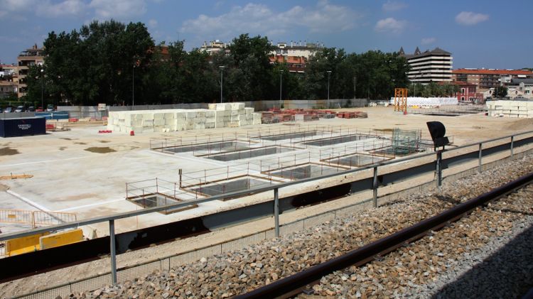 Obres de l'estació del TAV al Parc del Migdia (arxiu)