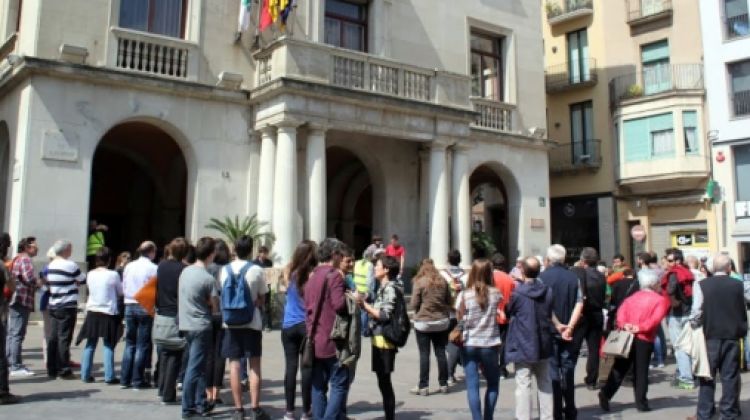 El activistes s'han concentrat per mostrar el rebuig que genera la nova Llei de Seguretat Ciutadana