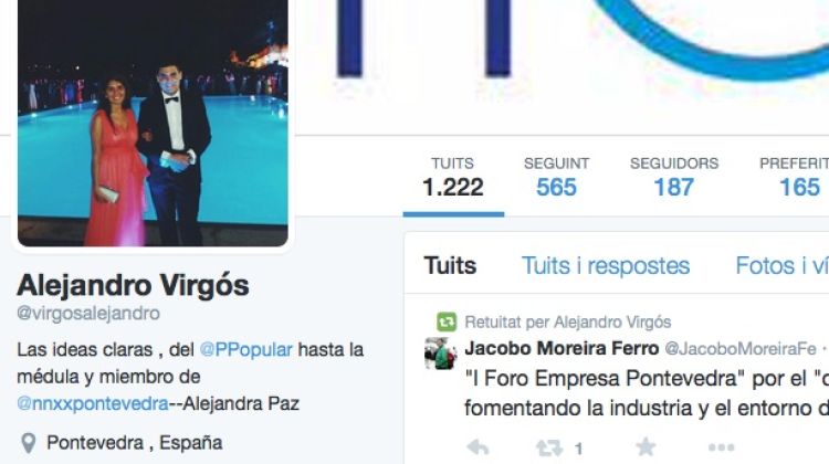 El perfil de Twitter d'Alejandro Virgós Soto