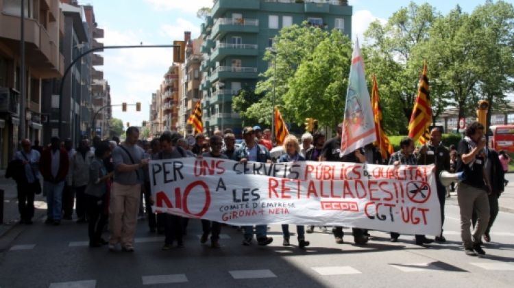 La plantilla de 'Girona + Neta' es va manifestar a principis de setmana © ACN