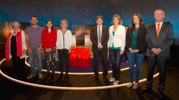 Els candidats a l'alcaldia de Girona abans de començar el debat © ACN