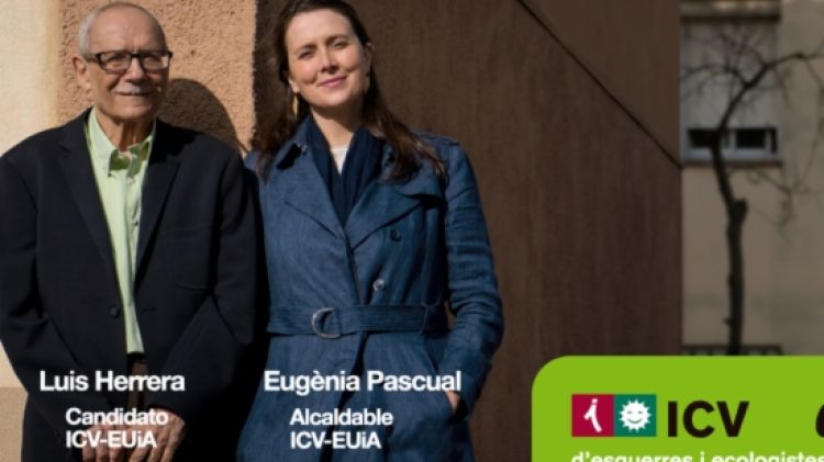 La candidata, Eugènia Pascual, amb Luís Herrera, que tanca la llista © Antoni Ferragut