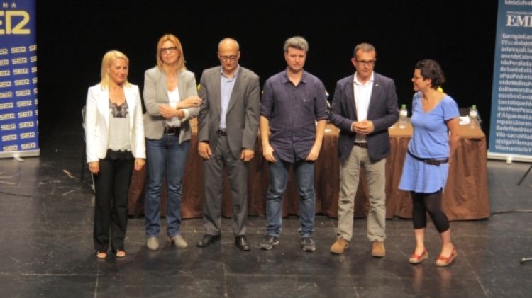 Els sis candidats al finalitzar el debat © ACN