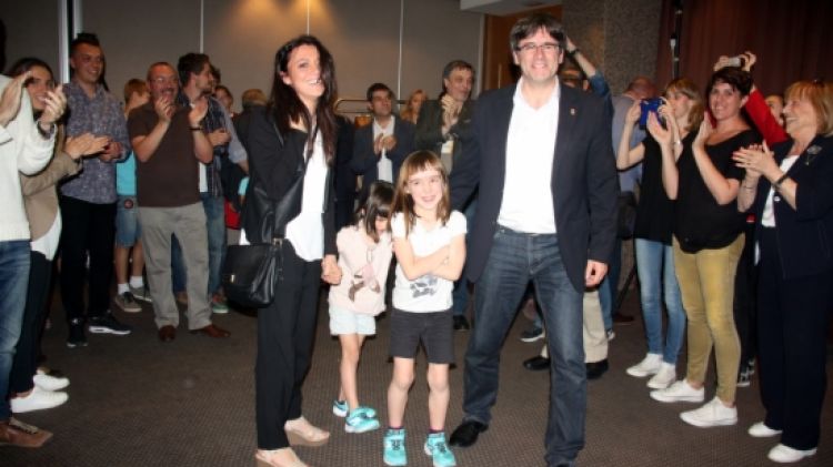 Carles Puigdemont ha revalidat la victòria de CiU a la capital gironina © ACN