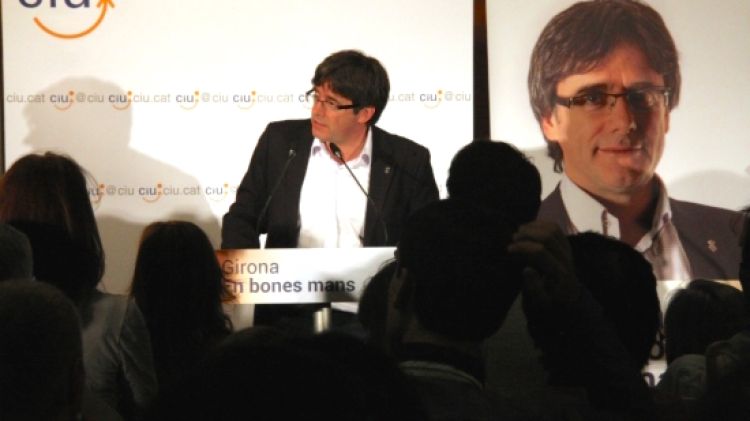 Carles Puigdemont ha revalidat la victòria de CiU a la capital gironina © ACN