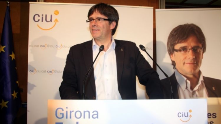 L'alcalde de Girona, Carles Puigdemont, la passada campanya electoral del 24M (arxiu) © ACN
