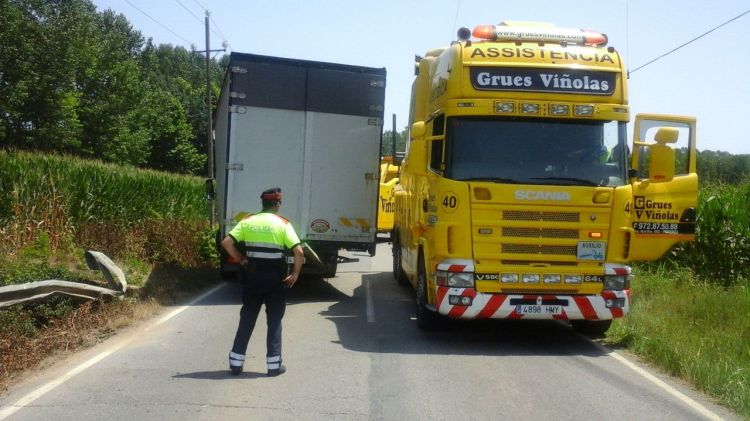 El camió accidentat