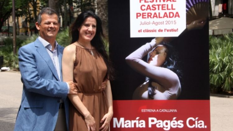 El director del Festival Castell Peralada, Oriol Aguilà i la bailaora i coreògrafa María Pagés © ACN