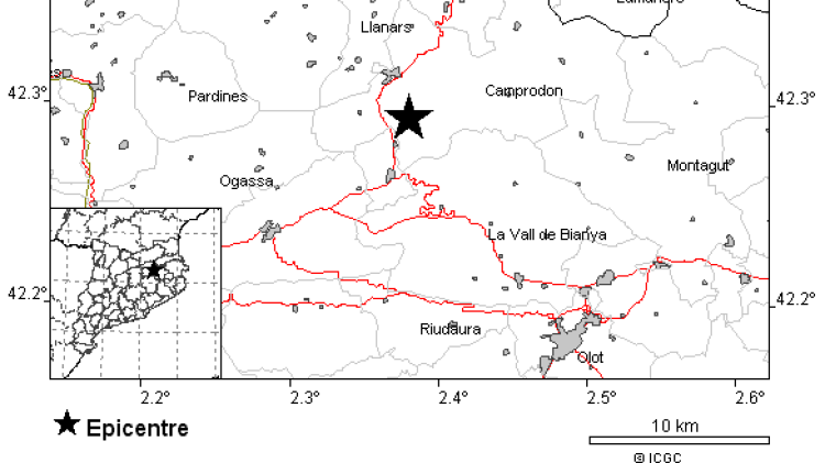 El lloc assenyalat de l'epicentre