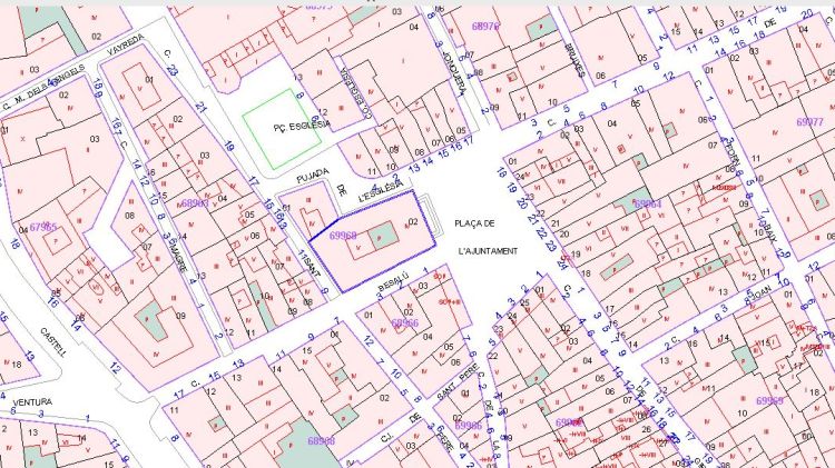 Plànol cadastral del centre de Figueres