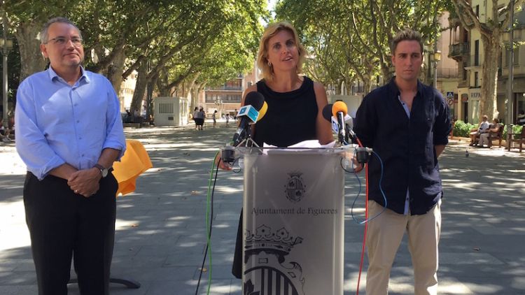 L'alcaldessa Marta Felip (centre) amb el segon tinent d'alcalde, Jordi Masquef (dreta) en una imatge d'arxiu