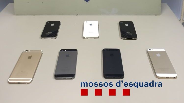 Els iPhones robats que la policia ha recuperat