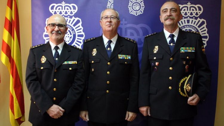 El nou coordinador de fronteres, Luis César Suanzes amb Sebastián Trapote i Francisco Pamplona © ACN