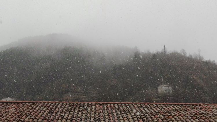 La nevada d'aquest matí a Ripoll © Enric Agud