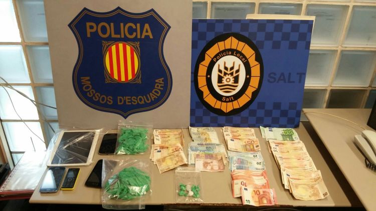 La droga comissada pels Mossos i la Policia de Salt