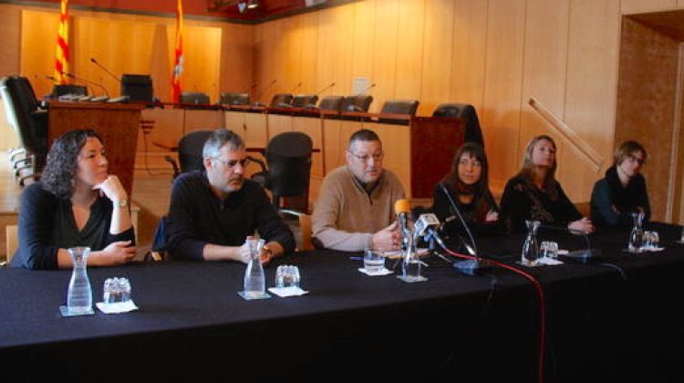 El membres d'ERC, aquest matí a l'Ajuntament © ACN