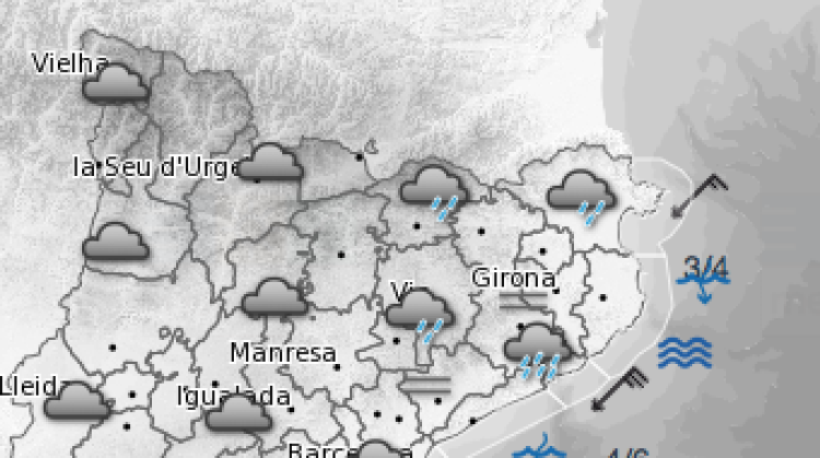 Prediccio per dissabte a la tarda © Meteo.cat