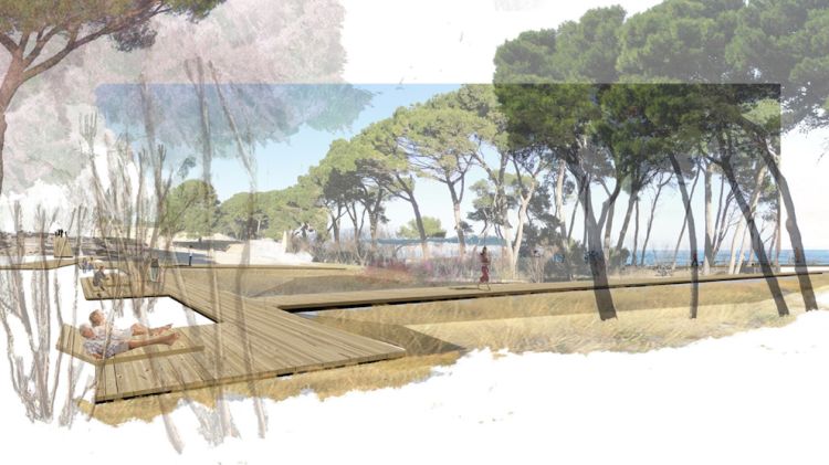 El projecte que s'ha previst per crear una zona de descans per als visitants del museu