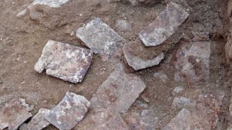 Les restes de l'armadura trobades a l'excavació