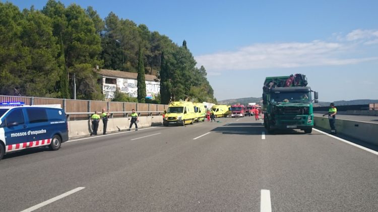 Un accident en el tram de Sarrià de Ter de l'AP-7 (arxiu)