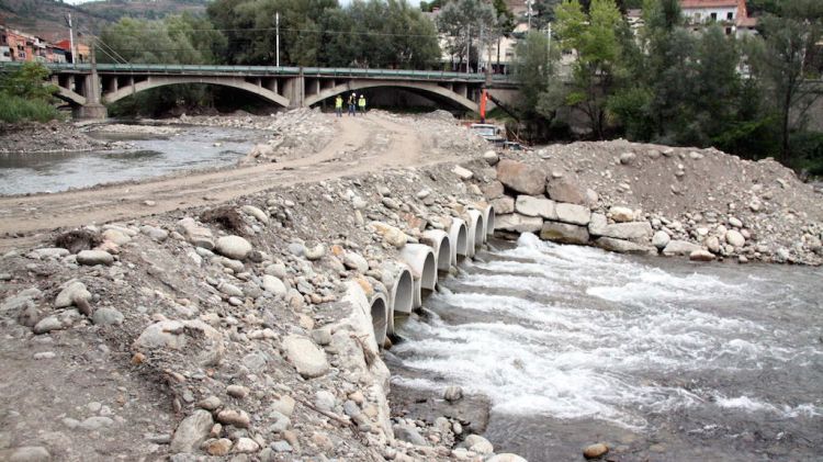 La resclosa del Pla de Ripoll que està en obres © ACN