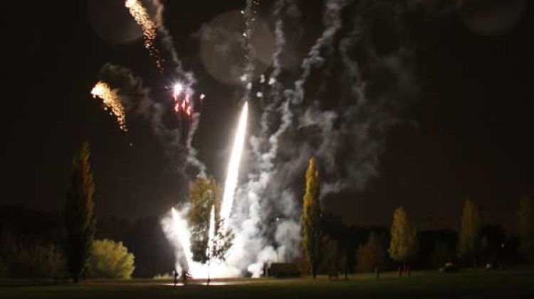 El castell de focs ha tancat les fires de Sant Narcís d'enguany.. ACN