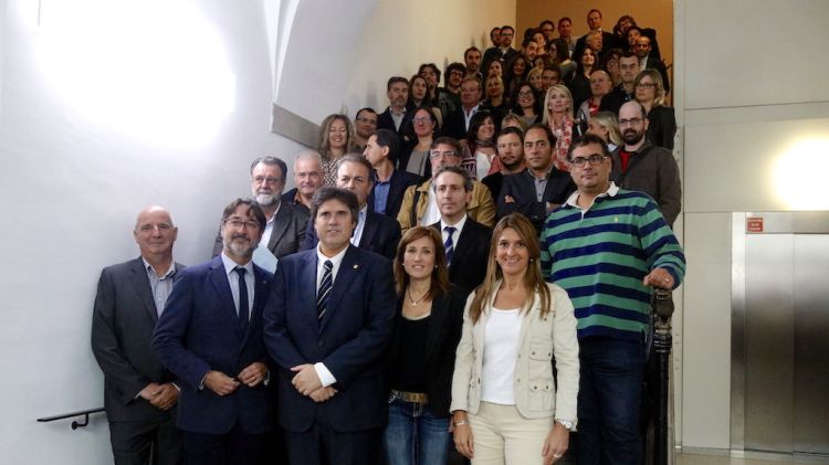 Representants de la quarantena d'institucions i entitats que s'agrupen sota els cinc projectes que opten als FEDER © ACN